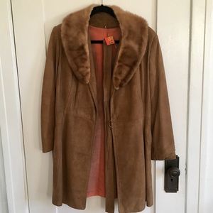 Vintage suede and fur coat